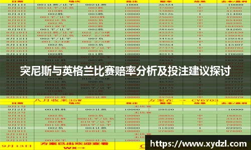 突尼斯与英格兰比赛赔率分析及投注建议探讨